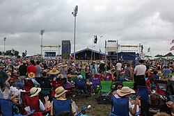 Crowds at the New Orleans Jazz & Heritage Festival.