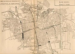 Metro network projection in 1944.