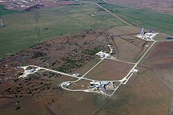 Aerial view of the SpaceX rocket test facility in McGregor, Texas