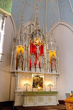 The high altar of Saint John's Evangelical Lutheran Church, a parish of the Wisconsin Evangelical Lutheran Synod in Milwaukee