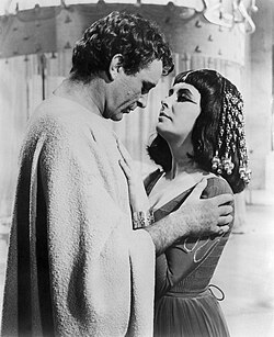 Richard Burton as Mark Antony with Taylor as Cleopatra in Cleopatra (1963)