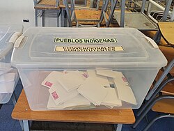 Ballot box used in the 2021 Constitutional Convention election.