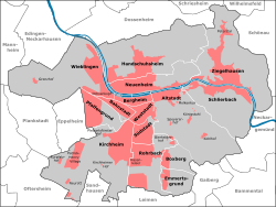 The districts of Heidelberg