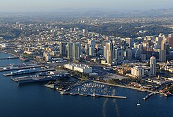 Aerial view of central San Diego