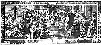 A fresco depicting the First Council of Nicaea at the Vatican's Sistine Salon