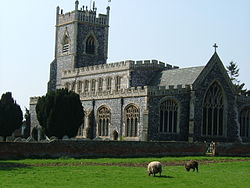 Knapped flint walls and flushwork at the church of Stratford St. Mary
