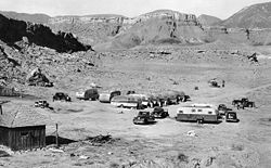 A typical USGS field mapping camp in the 1950s