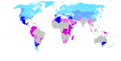 Occurrence of snowfall: All elevations All elevations, not in all areas Higher elevations (mainly above 500 meters), below rarely Higher elevations (above 500 meters) only Very high elevations (such as above 2,000 meters) only None at any elevation