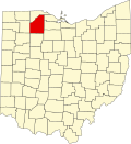 Map of Ohio highlighting Wood County