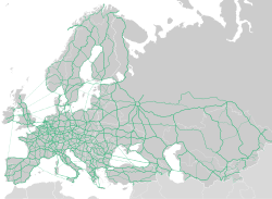 E-Road Network over 1990 borders