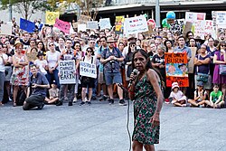 A protest in Brisbane held in response to the bushfires