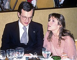 Fisher with Wim Wenders at a private party after the premiere of the movie F.I.S.T. in 1978