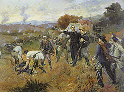 Battle scene in Southern Brazil during the Ragamuffin War