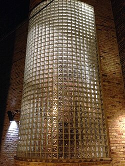 Glass block wall in Chicago.