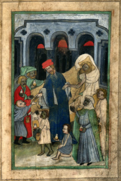 Avicenna at the sickbed, miniature by Walenty z Pilzna, Kraków (c. 1479–1480)