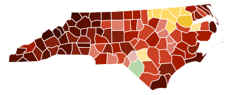 Map of counties in North Carolina by racial plurality, per the 2020 U.S. census Legend Non-Hispanic White 30–40% 40–50% 50–60% 60–70% 70–80% 80–90% 90%+ Black or African American 40–50% 50–60% 60–70% Native American 40–50%