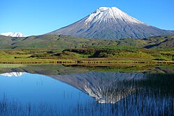 Kambalny, an active volcano in the Kamchatka Peninsula