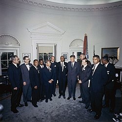 Kennedy meetings with leaders of the March on Washington in the Oval Office, c. August 28, 1963
