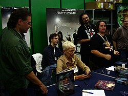 Margaret Weis at the Lucca convention in October 2005.