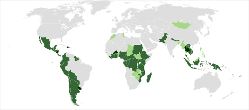 Countries participating in the UNREDD program and/or Forest Carbon Partnership Facility. UN-REDD participants Forest Carbon Partnership Facility participants participants in both