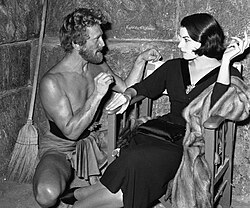 Douglas and Silvana Mangano taking a break from shooting of Ulysses (1954)