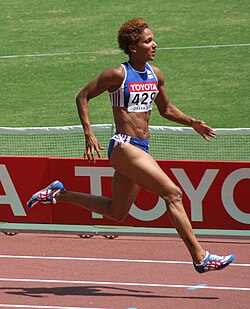 Christine Arron, one of the world's fastest female 100-metre runners (10.73 sec in 1998)