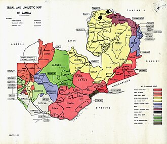 Tribal and linguistic map of Zambia