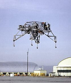 Lunar Landing Research Vehicle (LLRV) during a test flight