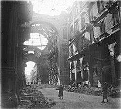 The Galleria Vittorio Emanuele II destroyed by Allied bombings, 1943