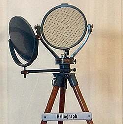 Fig. 2: A German heliograph made by R. Fuess in Berlin, on display at the Museum of Communication in Frankfurt