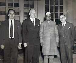 Harold Stassen, the Penn president, in a December 19, 1950, meeting with President of India Rajendra Prasad