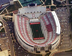 Ohio Stadium, on the campus of Ohio State University, is the 5th-largest non-racing stadium in the world.[159]