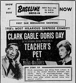Drive-in advertisement from 1958