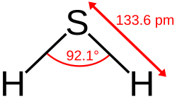 Skeletal formula of hydrogen sulfide with two dimensions