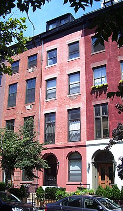 Page's townhouse in Chelsea, Manhattan, where she died in 1987