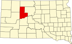 Ziebach County map