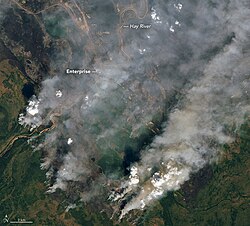 Wildfires near Enterprise and Hay River (August 2023)
