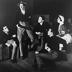 Stewart in Yellow Jack, in which he starred on Broadway in 1934 and which garnered him critical praise.