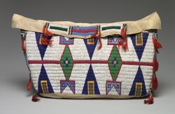 Lakota beaded storage bag, late 19th century, 15 in (38 cm) wide, Cleveland Museum of Art