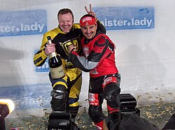Stefan Raab and Georg Hackl at the Wok-WM 2008