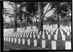 A HALS photograph of San Francisco National Cemetery in San Francisco