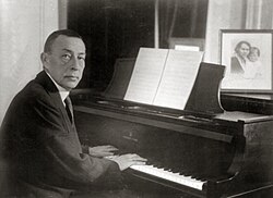 Rachmaninoff playing his Steinway grand piano at his home (1936 or before)