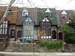 Terraced houses in Upper Darby Township, Pennsylvania, an inner-ring suburb of Philadelphia.