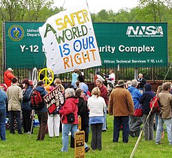 April 2011 OREPA rally at the Y-12 nuclear weapons plant entrance