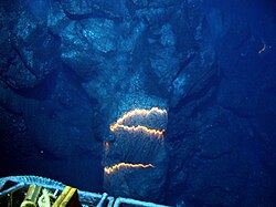 Deepest ever filmed submarine volcano, West Mata, May 2009.[6]