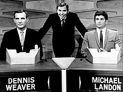 Gene Rayburn (center) hosting a prime-time Match Game special episode, 1964