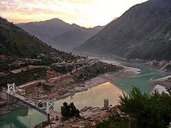 Indus River running through the Kohistan Valley in Pakistan