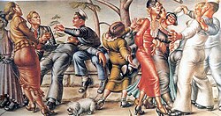 The Fleet's In!, painted by Paul Cadmus, 1934, the inspiration for the ballet, Fancy Free (1944)