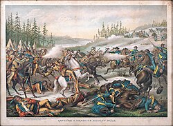 Capture and death of Sitting Bull, an 1890 lithograph