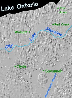 Drumlin field in Western New York state, aligned with glacial flow